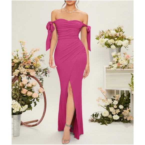 Off Shoulder Party Formal Evening Dress Wedding Prom - Picture 2 of 13